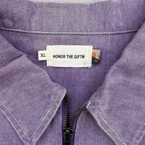 Honor The Gift‎ Jacket Women's Oversized Workman Cropped Purple Size XL NWT - Picture 5 of 12